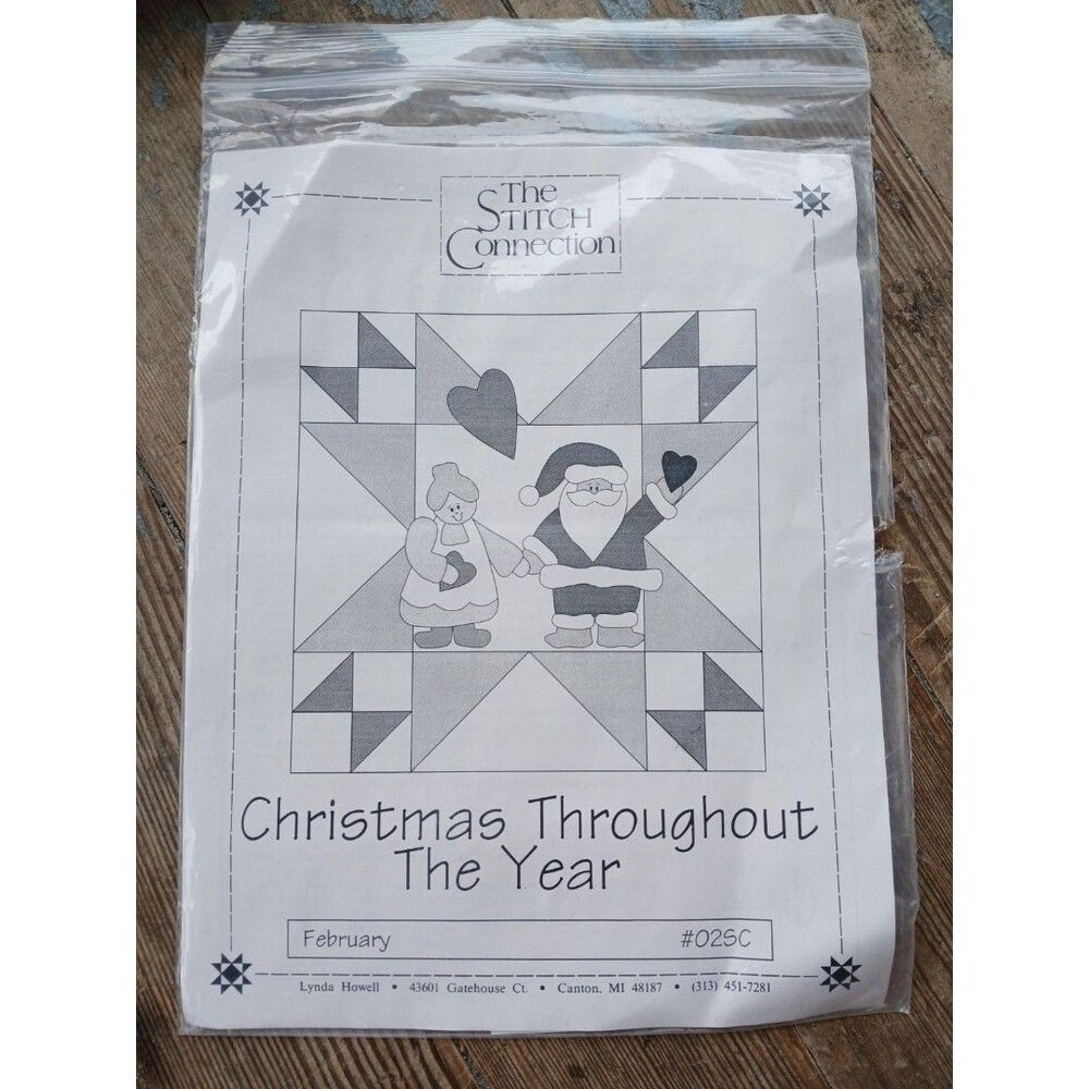 Stitch Connection Christmas Throughout the Year Monthly Quilt Pattern Feb 02SC